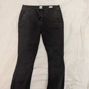 Gap Black Cropped Chinos with frayed hem
